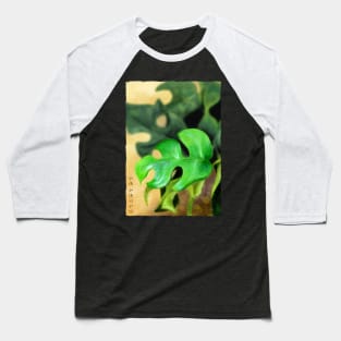 Mini Monstera - Black Baseball T-Shirt